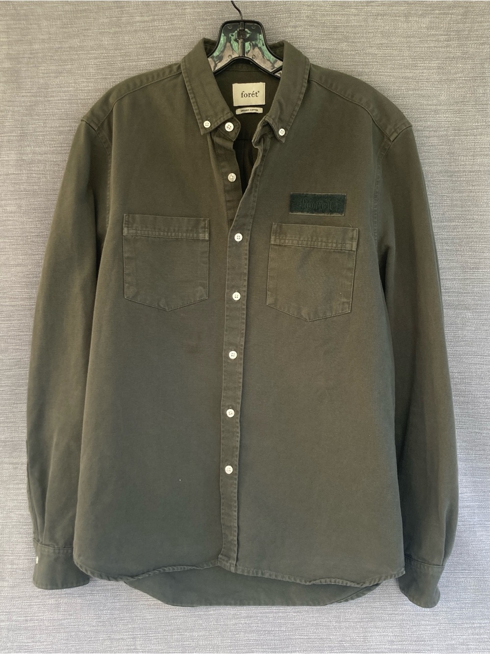 Foret Bear Shirt Green Cotton Men’s